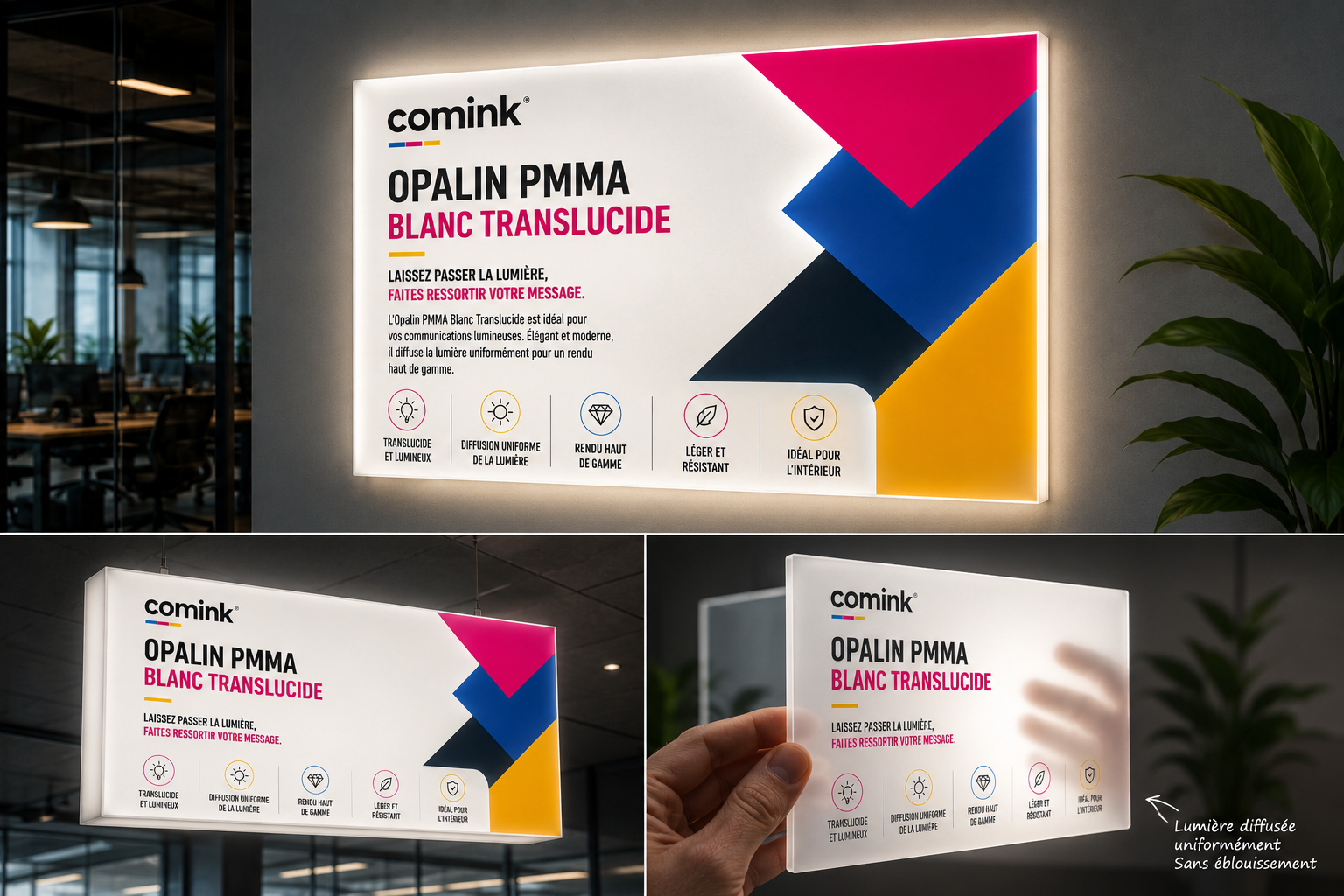 Opalain ® PMMA blanc translucide