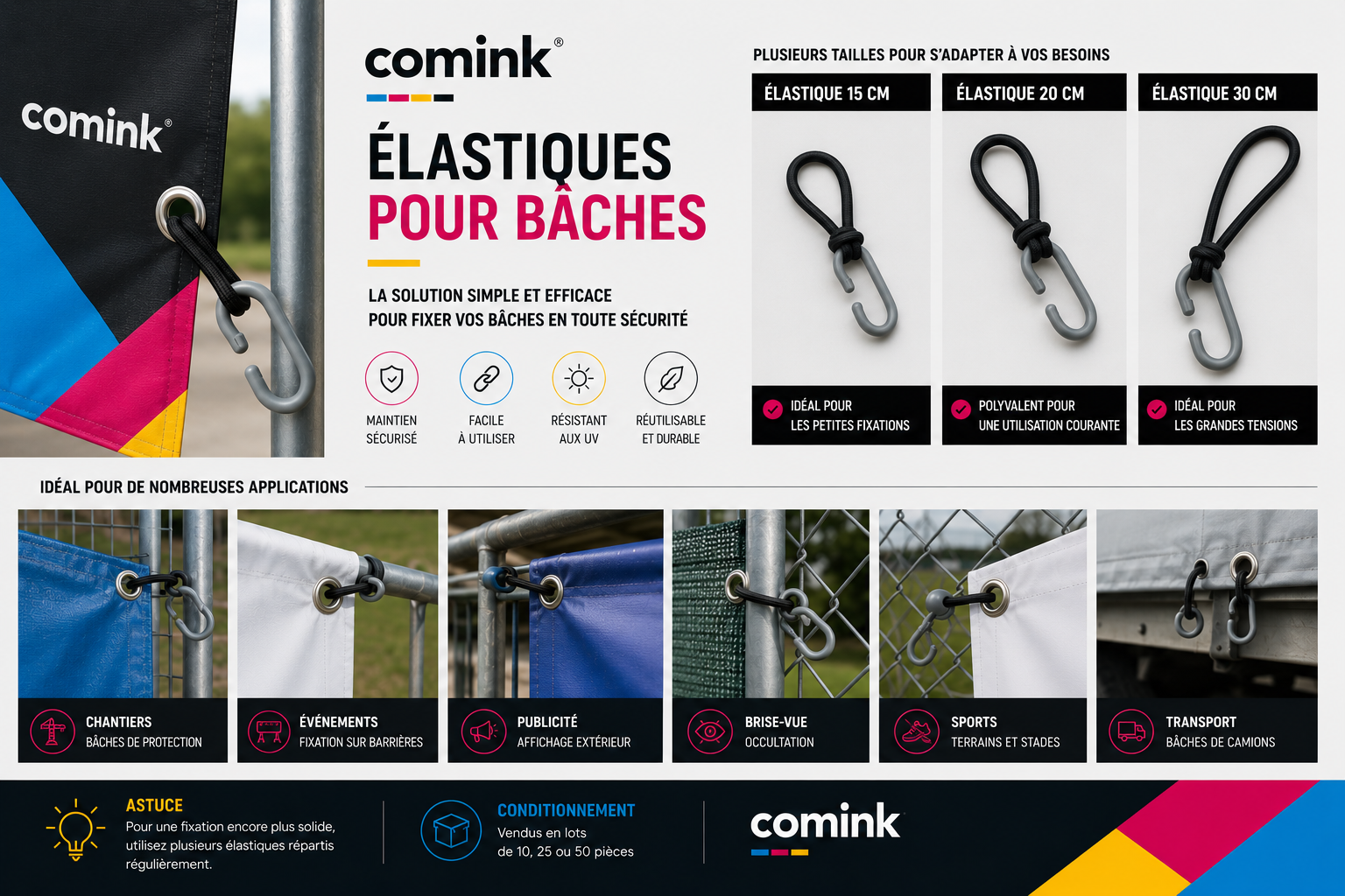 Elastique pour accrocher les bâches